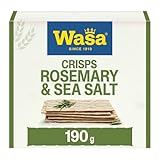 Wasa Tasty Snacks Crisps Rosmarin & Meersalz 190g | Extra dünner Knäckebrot-Snack mit Rosmarin und Meersalz, 2 Packs, Ideal zum Snacken