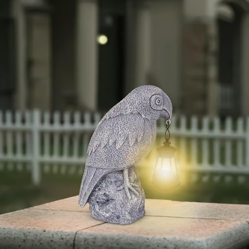 Estatua solar de jardín con luces LED de pájaros para decoración exterior de patios 3