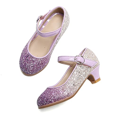 Image of THEE BRON Girls Low Heel Dress Shoes Mary Jane Party Wedding Flower Girl Pumps