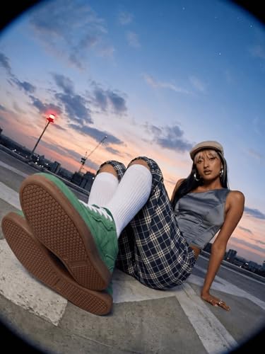 Image of Bacca Bucci Zest Women's Low-Top Walking Sneakers with Suede-Look Upper, Lace-Up Closure, Padded Collar, Perforated Toe Detail, Gum Grip Outsole, Casual Streetwear Shoes