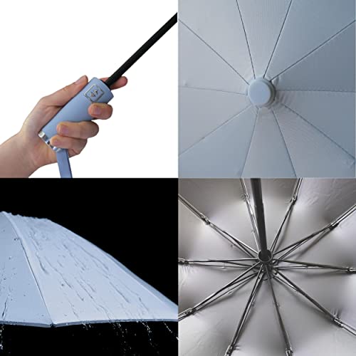 Image of BAODINI Inverted UV Umbrella for Rain and Sun Medium Size UPF 50+ Rverse Compact Umbrella Auto Open Close