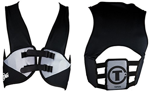 TAG Adult Football Blocking Vest - Side Rib Protector - Elastic Back to Rib Pad for Custom Fit - Adjustable Front Hook and Loop Fasteners - Medium