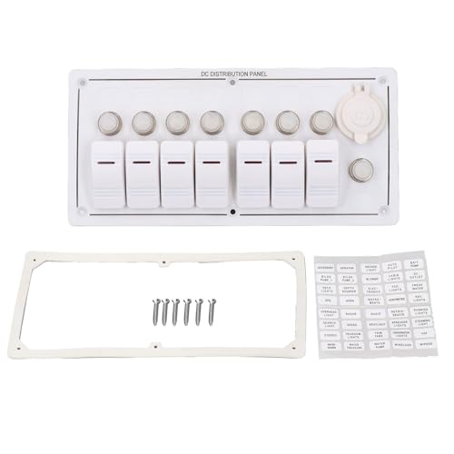 Red LED Marine Switch Panel Overload Protector Control Panel 12V Cigarette Lighter Socket Boats Yachts RVs