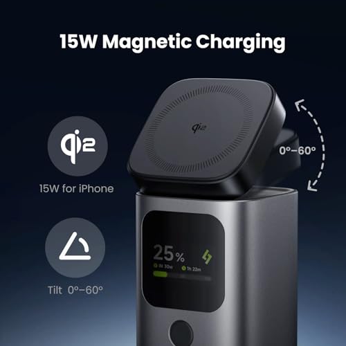 Image of sharge Magsafe Charger Stand 100W USB C Charging Station, 4-in-1 GaN Desktop Charger with Qi2 15W Wireless Charging for iPhone 17 /16 /15 MacBook Air, AirPods