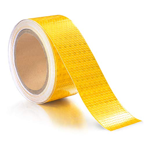 Image of ONTWIE Reflective Tape, 2inch x 30ft Dot Reflective Tape (Yellow) | Reflective Tape Outdoor Waterproof, High Visibility Reflective Safety Tape, Reflector Tape For Trailer, Cars, Trucks