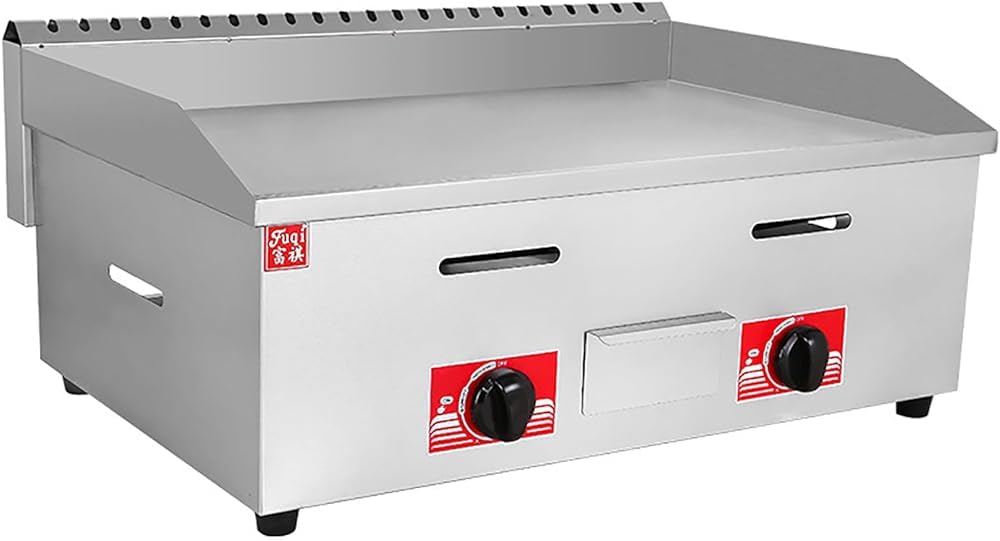 Piastra a gas da tavolo commerciale, piastra da banco commerciale in acciaio inox, piastra calda piatta, riscaldamento rapido/uniforme, doppio controllo per cottura barbecue bistecca, uova, pancake
