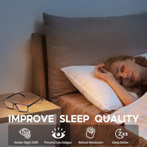 VMJFBJ Blue Light Blocking Glasses For Men/Women Anti-Fatigue Computer Monitor Gaming Improve Sleep Reduce Eye Strain Gamer Glasses