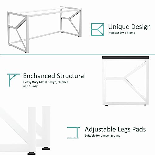 Image of Honey Touch Metal & Wood Workstation Desk for Home Office | Modern Computer Table for PC, Laptop & WFH | Minimalistic Study Desk with Strong Frame