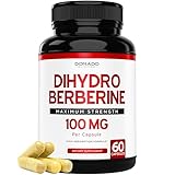 Dihydro Berberine Supplement 100mg, 60 Capsules (Patented GlucoVantage Super Berberine with 5X More Effective Than Beerine with Less Side Effects) - Third Party Tested, Vegan & USA Made