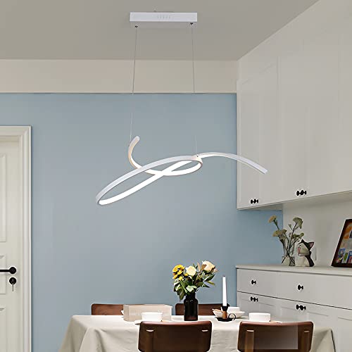Chandelier LED 42W variable avec télécommande pour table de salle à manger et bureau moderne