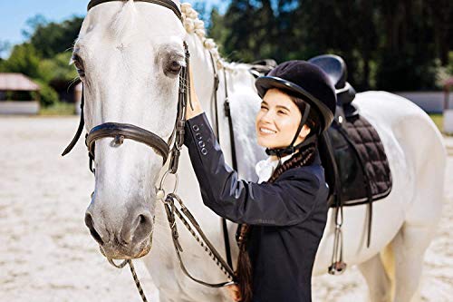 Premium Genuine Leather 18" Horse Crop Jump Bat Top Black Handle | Equestrian Fiberglass Rod For English Equestrianism Training #TOP6