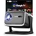 Aurzen Boom Mini 4-in-1 Smart Beamer mit Google TV, 4K Unterstützt Heimkino & Outdoor Projektor, 20W DoIby Audio, 500 ANSI Projector, ToF Autofokus & Trapezkorrektur, WLAN/Bluetooth/Handy (Schwarz)