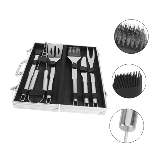 Set de 6 utensilios para parrilla con estuche de aluminio miniatura 6