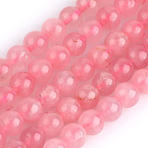 GEM-Inside Natural 6mm Madagascar Rose Quartz Crystals Round Gemstone Semi Precious Loose Beads for Jewellery Making 15'' - Image 3