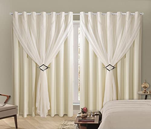 Cortina Blackout PVC 4,00m X 2,80m Com Voil Palha