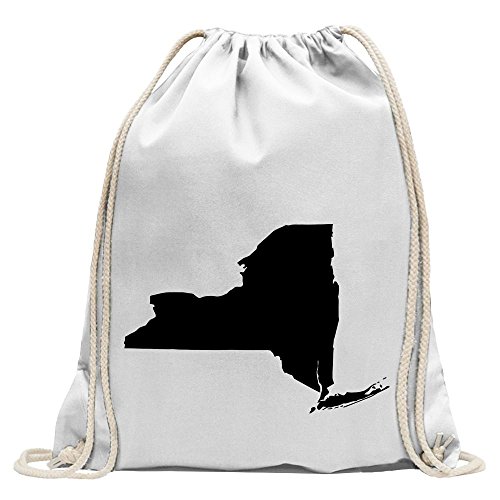 Kiwistar - USA - Bundesstaat - New York Turnbeutel Fun Rucksack Sport Beutel Gymsack Baumwolle mit Ziehgurt