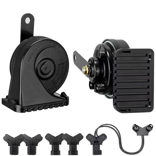 Image of Auto Horn Suitable for Chevy /GMC /Ford 12V Car Horns Loud with Protective Grill Dual-Tone Electric Snail Horn Waterproof and Dustproof