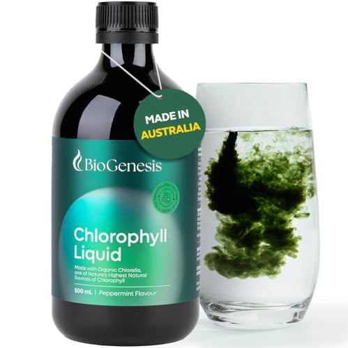 Biogenesis Chlorophyll Liquid 17oz – Peppermint Flavor | Internal Deodarizer | Supports Cleansing, Energy & Digestion | 100% Australian Grown