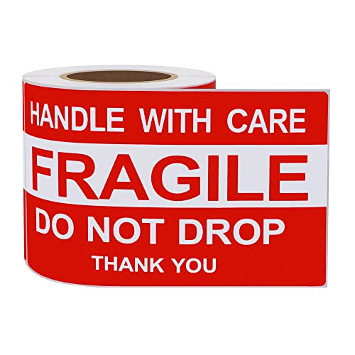 Hybsk 3X5 Inch Do Not Drop Thank You Fragile Stickers Adhesive Label 100 Per Roll (3X5 Inch) #TOP3