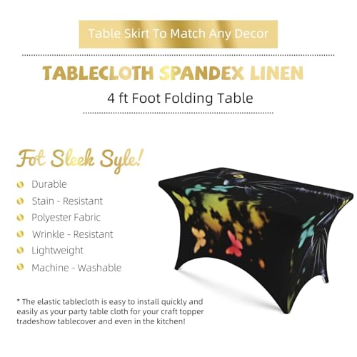 Nappe élasthanne chat papillon imperméable rectangulaire fête 1,2 m - 4