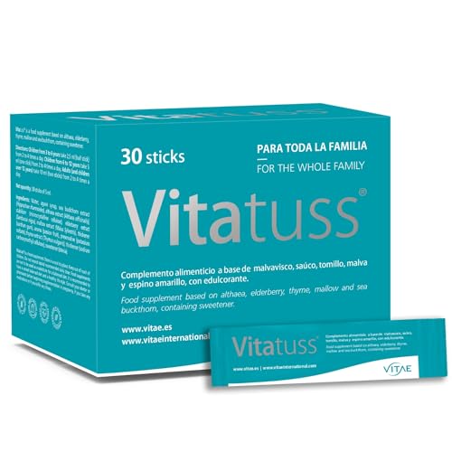 VITAE Vitatuss 30 sticks | Jarabe para tos seca y productiva para toda la familia | Ingredientes naturales | Hidratación de la garganta