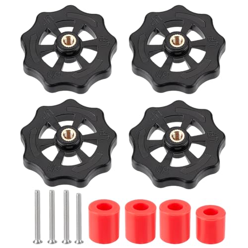 OLYCRAFT Juego de 3 tornillos Ender mejorados para cama caliente roja de silicona, columna de nivelación de metal, tuerca de nivelación manual, rodillo de resina, impresora 3D, juego de accesorios