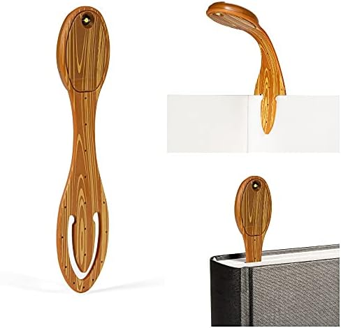 Flexilight Studying Gentle | 2 in 1 Bookmark Ebook Gentle | LED Clip On Studying Lamp | Kids and Grownup Ebook Torch for Studying in Mattress | Ebook Equipment | Present Thought for Readers, Ebook Lovers (Wooden)