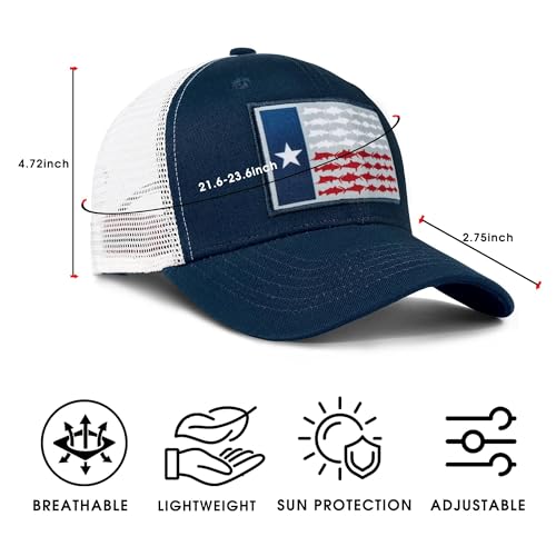 Image of Adjustable State Flag Trucker Hat Mesh Baseball Cap with Embroidered Patch for Men Women