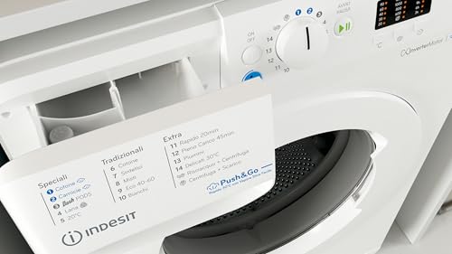 Indesit BWA 81496X WV IT Wasmachine 8 kg, voorlader, vrijstaand, 1400 omw/min, klasse A, PODS-cyclus, stoom, 59,5 x 63 x 84,5 cm - Afbeelding 5