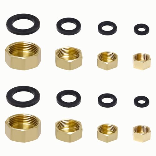 Set di tappi in ottone per tubi da giardino, valvole per radiatori, valvole per lavatrici, rubinetti, valvole idrauliche e altri accessori per l'irrigazione del giardino.