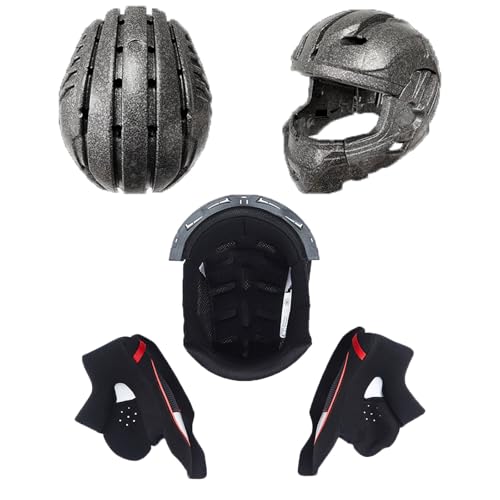 Carbon Fiber Full Face Motorcycle Helmets with Spoiler Sport Touring Street Motorcycle Helmet - Bluetooth Ready Speaker Pockets (Black Knight,M)
