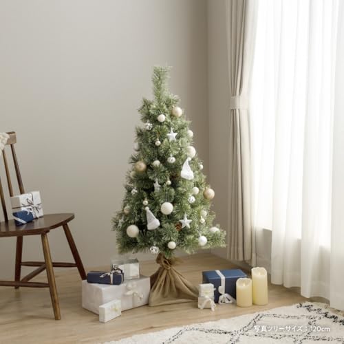 ぷりふあ オーナメント付きクリスマスツリー120cm ホワイト CRT-MDC-tr01-st の商品画像 2