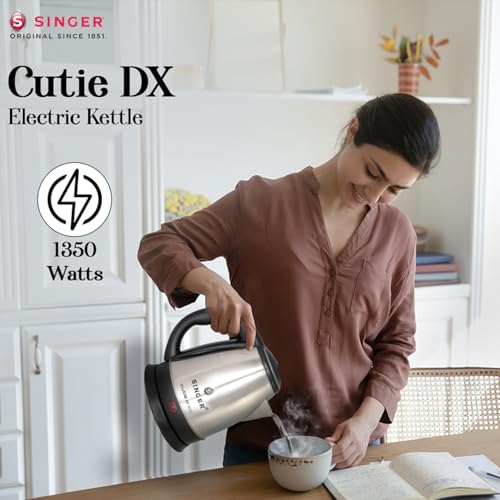 Image of SINGER Combo 750W Sandwich Griller with Non-Stick Plates & Cool Touch Handle + 1350W Electric Kettle | Sturdy Build | Overheat Protection | Easy Cleaning | 2 Year Warranty | Kitchen Appliance Combo