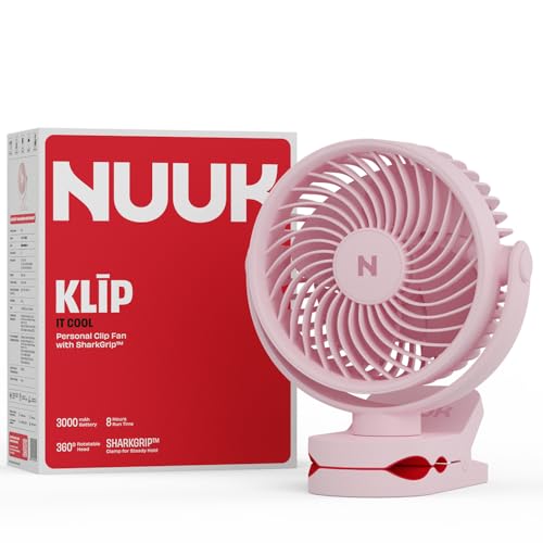 Image of NUUK KLĪP Portable & Rechargeable Clip Fan | 3000mAh Battery | Up to 8 hrs Runtime | Super - silent BLDC Motor | 4 Speed Modes | 360 Manual Head Rotation | Strong 0-55mm Clamp | Type-C Charging