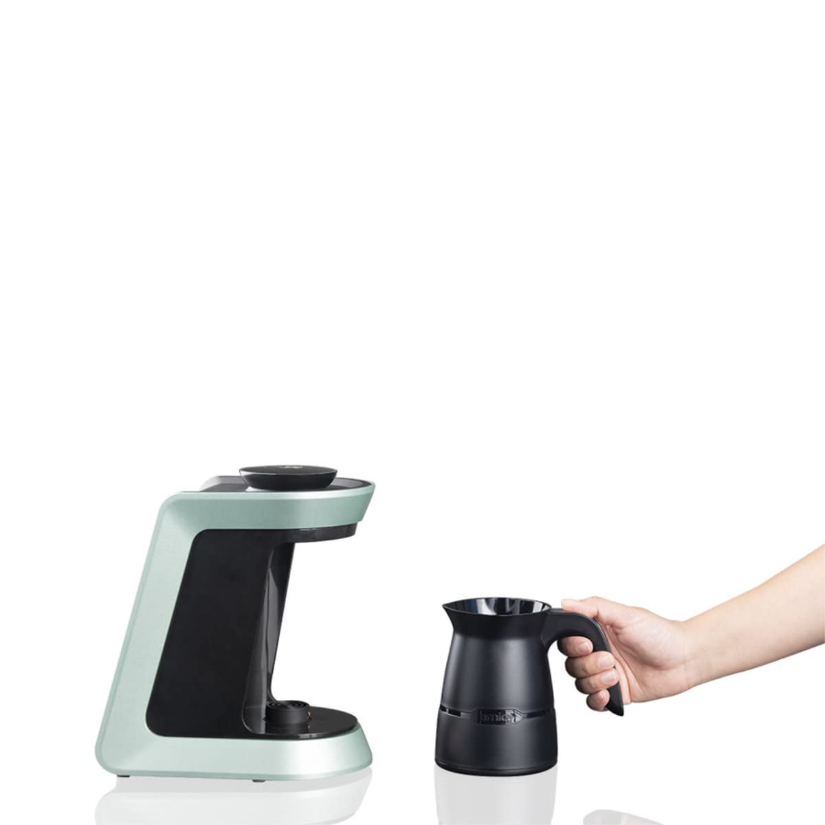 arnica Köpüklü-Türkische Mokka Kaffeemaschine - 650W Edelstahl Kaffeekocher für Türkischen Kaffee - 4 Tassen 300ml - Überlaufschutz Ein-Klick-Bedienung