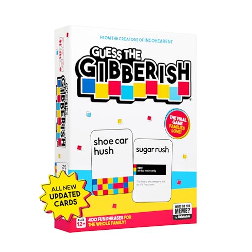 Guess The Gibberish Card Game for Families by Relatable, From The Creators of Incohereant, Fun Kids Games for Kids 12+, Game Night With Friends, Includes 400 Cards, Instructions, and 1 Sand Timer by WHAT DO YOU MEME? - Used condition - US$18.23