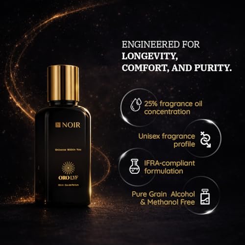 Image of NOIR Eau de Parfum for Men & Women | Smoky Woody Fragrance with Cedarwood & Birch | Long Lasting Perfume | 25% Oil Concentration | 70ml