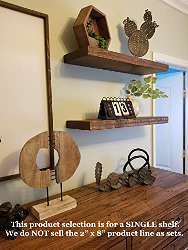 Joel's Antiques Floating Wall Shelf - 30-Inch Wood Decor & Shelving For Bathroom, Kitchen, Living Room - Wall-Mounted, Wooden Hanging Display - Medium Brown, 30" X 8" X 2" #TOP2