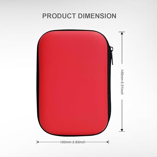 Vista 4 de Estuche de transporte para disco duro, bolsa organizadora de almacenamiento, bolsa de transporte universal multiusos compatible con Western Digital