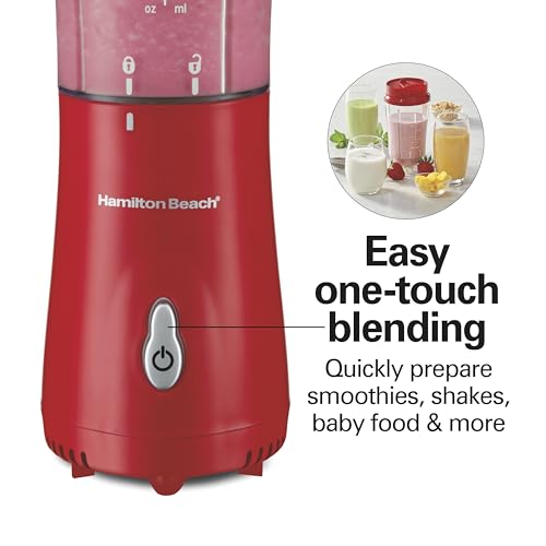 Hamilton Beach Portable Blender for Shakes and Smoothies, 14 Oz BPA Free Travel Cup & Lid, Durable Stainless Steel Blades, Personal Smoothie Blender, Red (51101RV) by Hamilton Beach - Image 7