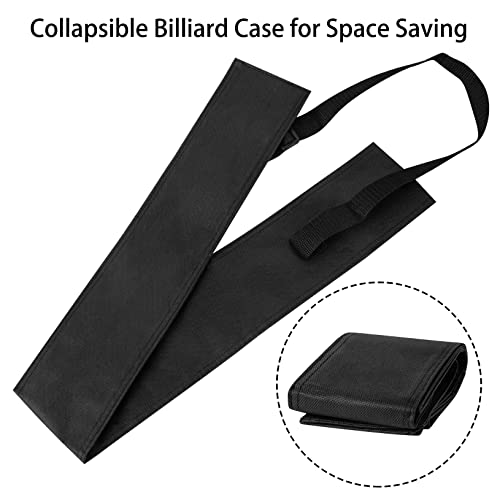 Pool Cue Case, Pool Stick Case for 1/2 Billiard Cue Stick Case, 32 Inches Long Snooker Storage Carrying Bag, Black