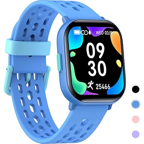 Kids Smart Watch for Boys Girls,IP68 Waterproof Kids Fitness Activity Tracker Watch,Heart Rate Sleep Monitor,8 Sport Modes, Pedometers, Calories Counter, Alarm Clock, Kids Gifts for Teens 6+ (Blue) Cover