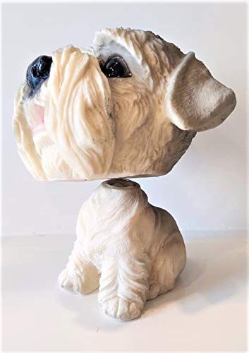 Image of Awestuffs Dog Bobblehead Resin Bobblehead Action Figure for Car, Desk, Office, Home Decor (Schnauzer)