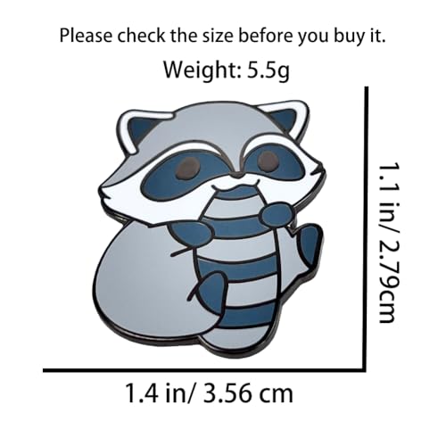 Image of Enamel Pin,Cartoon Raccoon Lapel Pin,Cute Animal Badge,Novelty Fashion Brooch,Gift for Nature Lover Animal Enthusiasts Teens Friends Family,Daily Wear Accessory,DIY Decor Jewelry