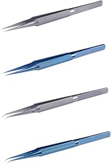 Housoutil Lash Cluster Tweezers Angled Tweezers Laboratory Work Tweezers Jewelry Tweezers Electron Microscope Industrial Tweezers Precision Angled Tweezers Metal Tweezers Tools for