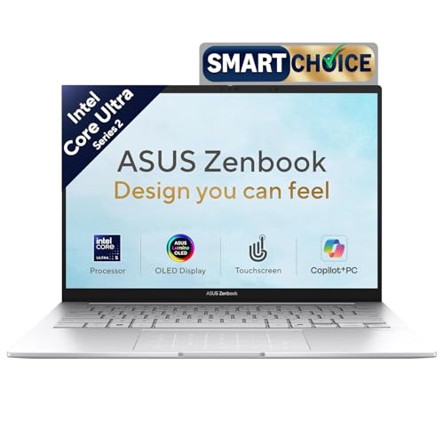 Image of ASUS Zenbook 14 (2026),Smartchoice,Intel Core Ultra 5 225H,16GB,1TB,FHD+ OLED,Touchscreen,14 inch(35.5 cm),Win 11,M365 Basic(1Y)* Office24,Foggy Silver,1.28 Kg,UX3405CA-QL1111WS,Thin & Light Laptop