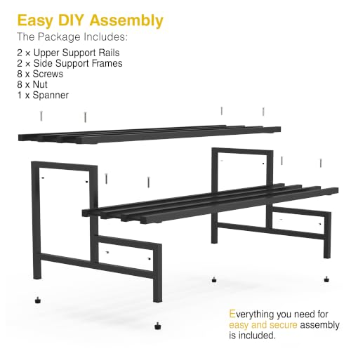 Image of Zeroway 2 Tier Metal Plant Stand | Heavy-Duty Plant Rack with Powder-Coated Metal Frame | Stable 4-Leg Design | Supports Up to 250 kg | Convertible Plant Stand for Balcony, Garden & Office