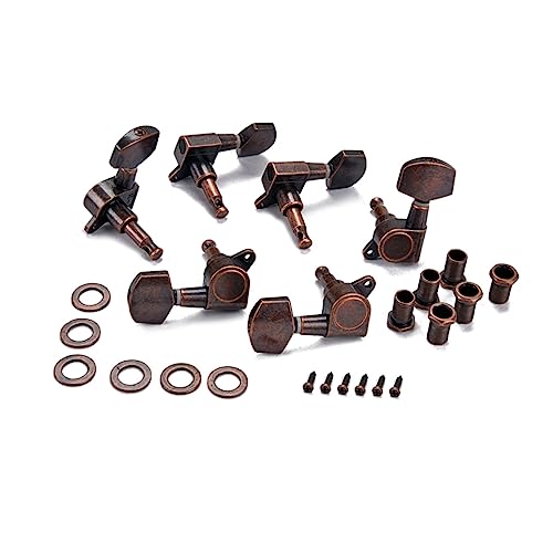 Yardwe Large Square Head Locking Guitar Tuners Set with Buttons for Acoustic and Electric Guitars Replacement for Worn Tuning Pegs Easy Installation with Accessories Included