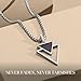 Galis Mens Necklace - Premium Stainless Steel Necklace for Men, Silver Chain for Men, Non Tarnish with Triangle Black Enamel Pendant, Chain Pendants, Stylish - Gifts for Him 24