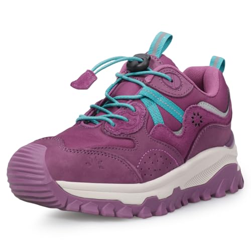 UOVO Unisex Trainers Boys Outdoor Shoes Girls Water-Repellent Walking Shoes Breathable Sneakers Violet Size 2.5UK 35EU